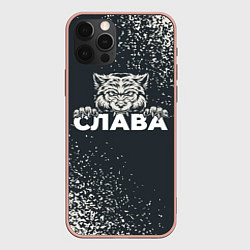 Чехол для iPhone 12 Pro Max Слава зубастый волк, цвет: 3D-светло-розовый