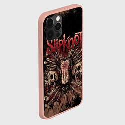 Чехол для iPhone 12 Pro Max Slipknot skull, цвет: 3D-светло-розовый — фото 2