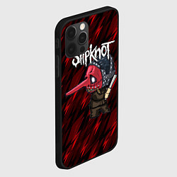 Чехол для iPhone 12 Pro Max Slipknot красные молнии, цвет: 3D-черный — фото 2