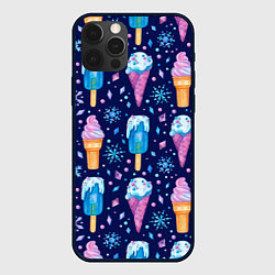 Чехол для iPhone 12 Pro Max Новогоднее мороженое, цвет: 3D-черный