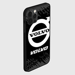 Чехол для iPhone 12 Pro Max Volvo speed на темном фоне со следами шин, цвет: 3D-черный — фото 2