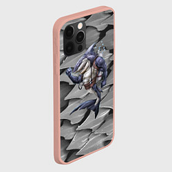 Чехол для iPhone 12 Pro Max Акула - опытный аквалангист, цвет: 3D-светло-розовый — фото 2