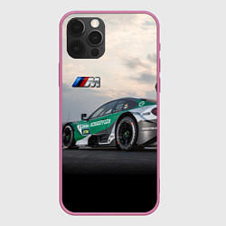 Чехол для iPhone 12 Pro Max BMW M Power - Racing team - Motorsport, цвет: 3D-малиновый