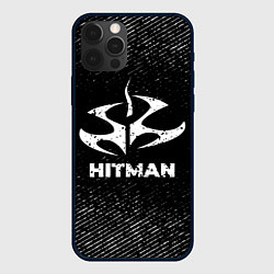 Чехол для iPhone 12 Pro Max Hitman с потертостями на темном фоне, цвет: 3D-черный