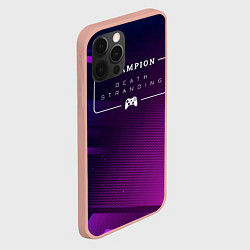 Чехол для iPhone 12 Pro Max Death Stranding gaming champion: рамка с лого и дж, цвет: 3D-светло-розовый — фото 2