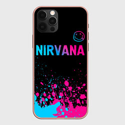 Чехол для iPhone 12 Pro Max Nirvana - neon gradient: символ сверху, цвет: 3D-светло-розовый