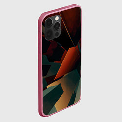 Чехол для iPhone 12 Pro Max Геометрические абстрактные линии и столбы, цвет: 3D-малиновый — фото 2