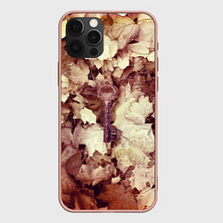 Чехол для iPhone 12 Pro Max Ключ правды осенних листьях, цвет: 3D-светло-розовый