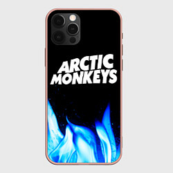 Чехол для iPhone 12 Pro Max Arctic Monkeys blue fire, цвет: 3D-светло-розовый