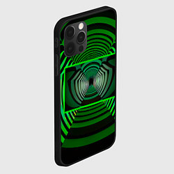 Чехол для iPhone 12 Pro Max Зелёный туннель - оптическая иллюзия, цвет: 3D-черный — фото 2