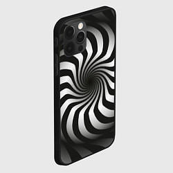 Чехол для iPhone 12 Pro Max Объёмная спираль - оптическая иллюзия, цвет: 3D-черный — фото 2