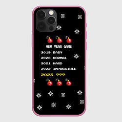 Чехол для iPhone 12 Pro Max New Year Game, цвет: 3D-малиновый