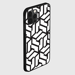 Чехол для iPhone 12 Pro Max Чёрно-белый бесконечный лабиринт, цвет: 3D-черный — фото 2