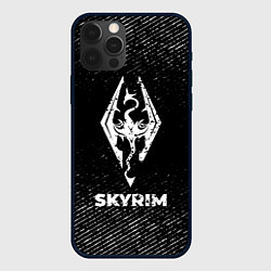 Чехол для iPhone 12 Pro Max Skyrim с потертостями на темном фоне, цвет: 3D-черный