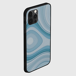 Чехол для iPhone 12 Pro Max Волнообразные синие текстуры, цвет: 3D-черный — фото 2