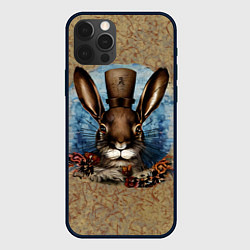 Чехол для iPhone 12 Pro Max Ретро кролик, цвет: 3D-черный