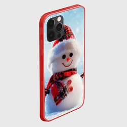 Чехол для iPhone 12 Pro Max Снеговичёк, цвет: 3D-красный — фото 2