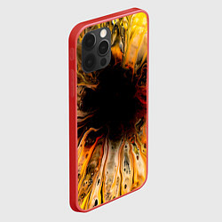 Чехол для iPhone 12 Pro Max Жёлтые текущие краски, цвет: 3D-красный — фото 2