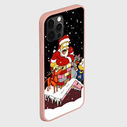 Чехол для iPhone 12 Pro Max Симпсоны новогодний, цвет: 3D-светло-розовый — фото 2