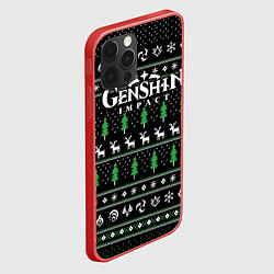 Чехол для iPhone 12 Pro Max Новогодний свитер - Genshin impact, цвет: 3D-красный — фото 2