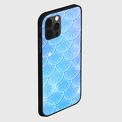 Чехол для iPhone 12 Pro Max Голубая чешуя русалки - паттерн, цвет: 3D-черный — фото 2