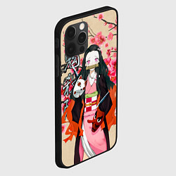 Чехол для iPhone 12 Pro Max Незуко Камадо под сакурой, цвет: 3D-черный — фото 2