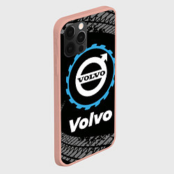 Чехол для iPhone 12 Pro Max Volvo в стиле Top Gear со следами шин на фоне, цвет: 3D-светло-розовый — фото 2