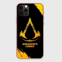 Чехол для iPhone 12 Pro Max Assassins Creed - gold gradient, цвет: 3D-светло-розовый