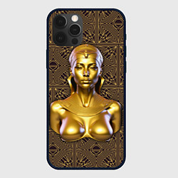 Чехол для iPhone 12 Pro Max Золотой бюст египетской принцессы, цвет: 3D-черный