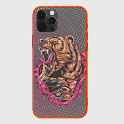 Чехол для iPhone 12 Pro Max Медведь прорывается, цвет: 3D-красный