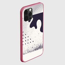 Чехол для iPhone 12 Pro Max Абстрактные и тёмные точки и краски, цвет: 3D-малиновый — фото 2