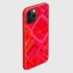 Чехол для iPhone 12 Pro Max Красные абстрактные геометрические ромбы, цвет: 3D-красный — фото 2