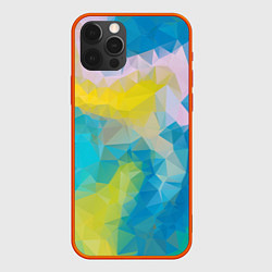 Чехол для iPhone 12 Pro Max Blue abstraction, цвет: 3D-красный