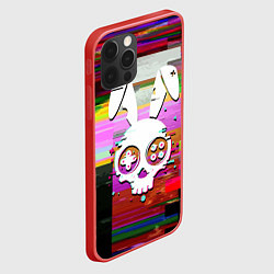 Чехол для iPhone 12 Pro Max Череп кролика - glitch, цвет: 3D-красный — фото 2