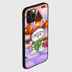 Чехол для iPhone 12 Pro Max Новый год - зайчик с елочкой, цвет: 3D-черный — фото 2