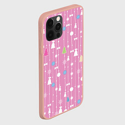 Чехол для iPhone 12 Pro Max Розовый новый год, цвет: 3D-светло-розовый — фото 2
