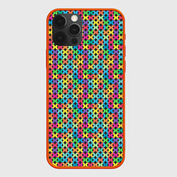 Чехол для iPhone 12 Pro Max Яркие вязаные крестики, цвет: 3D-красный