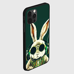 Чехол для iPhone 12 Pro Max Заяц меломан, цвет: 3D-черный — фото 2
