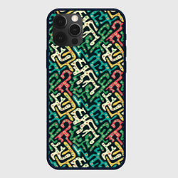 Чехол для iPhone 12 Pro Max Граффити абстрактные фигуры, цвет: 3D-черный