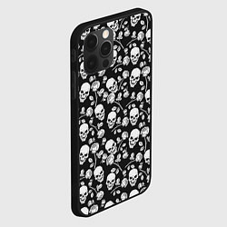 Чехол для iPhone 12 Pro Max Череп и розы с шипами, цвет: 3D-черный — фото 2