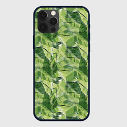 Чехол для iPhone 12 Pro Max Милитари листья крупные, цвет: 3D-черный