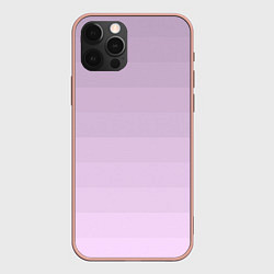 Чехол для iPhone 12 Pro Max Монохромный полосатый розовато-сиреневый, цвет: 3D-светло-розовый