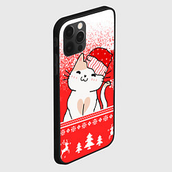Чехол для iPhone 12 Pro Max Новогодний милый котик, цвет: 3D-черный — фото 2