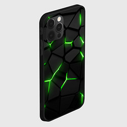 Чехол для iPhone 12 Pro Max Green neon steel, цвет: 3D-черный — фото 2