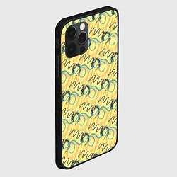 Чехол для iPhone 12 Pro Max Круги и линии гранж, цвет: 3D-черный — фото 2