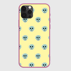 Чехол для iPhone 12 Pro Max Милые зубастые черепочки, цвет: 3D-малиновый