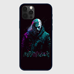 Чехол для iPhone 12 Pro Max Ведьмак в неоновом стиле, цвет: 3D-черный