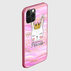 Чехол для iPhone 12 Pro Max Принцесса зайка с короной, цвет: 3D-малиновый — фото 2