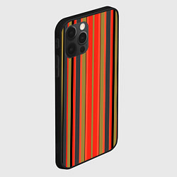 Чехол для iPhone 12 Pro Max Вертикальные полосы в оранжево-коричневых тонах, цвет: 3D-черный — фото 2