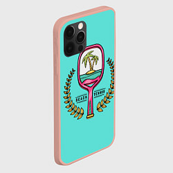 Чехол для iPhone 12 Pro Max Пляжный теннис - золотая ветвь, цвет: 3D-светло-розовый — фото 2